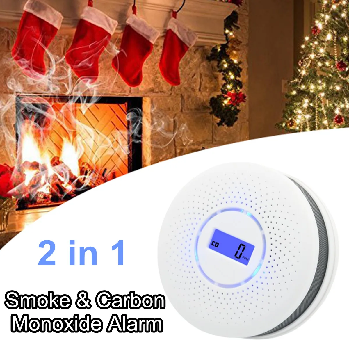 

Electrochemical LED Digital Gas Alarm Co Carbon Monoxide Smoke Detector Voice Warn Sensor HomeSecurity Protection High Sensitive