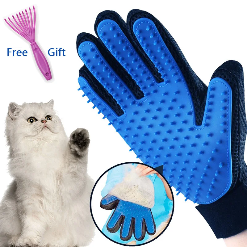 Перчатка для вычесывания животных кошек и собак расческа шерсти Guante Para Gatos Perros Gant