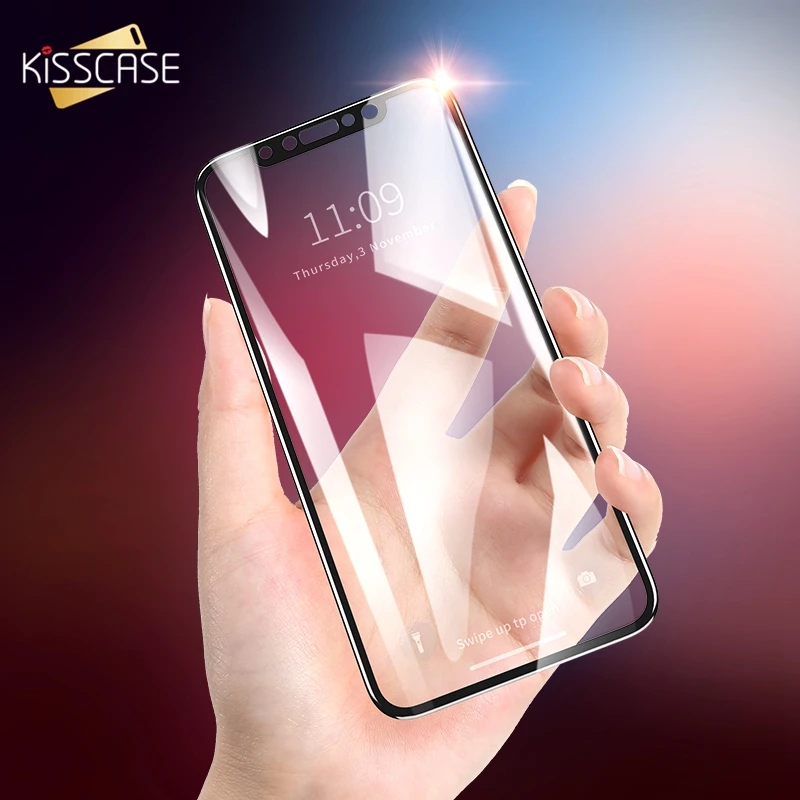 KISSCASE Carbon Fiber Tempered Glass For iPhone 6 6S Plus 7 8 Full Screen Protector for 6s Soft Edge Film | Мобильные телефоны и