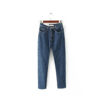 

2019 Spring Summer Women Tassel Jeans Vintage Female High Waist Harem Pants Casual Fashion Ankle-Length Denim Pant