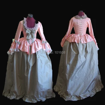 

Tailored!Royal Pink Vintage Duchess Princess Civil war Ball Gown 18th Court Marie Antoinette DRESS Victorian dresses HL-372