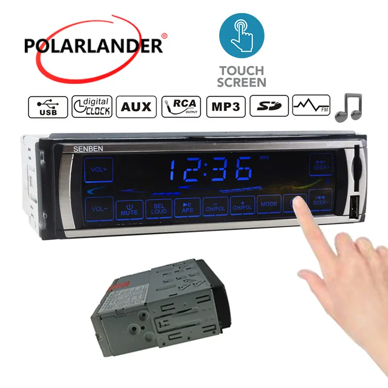 

2.5'' 12V Car Radio Stereo FM Radios Receive MP3 Audio Player USB/SD/AUX-in Touch Screen control panel In-Dash 1 DIN