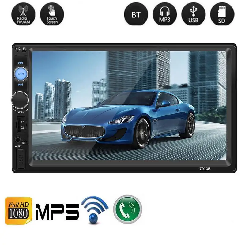 

7 Inch Bluetooth Touch Screen MP5 Card Machine 2 Din Car Stereo Radio Car Reversing Monitor For 2 DIN 7" HD MP5