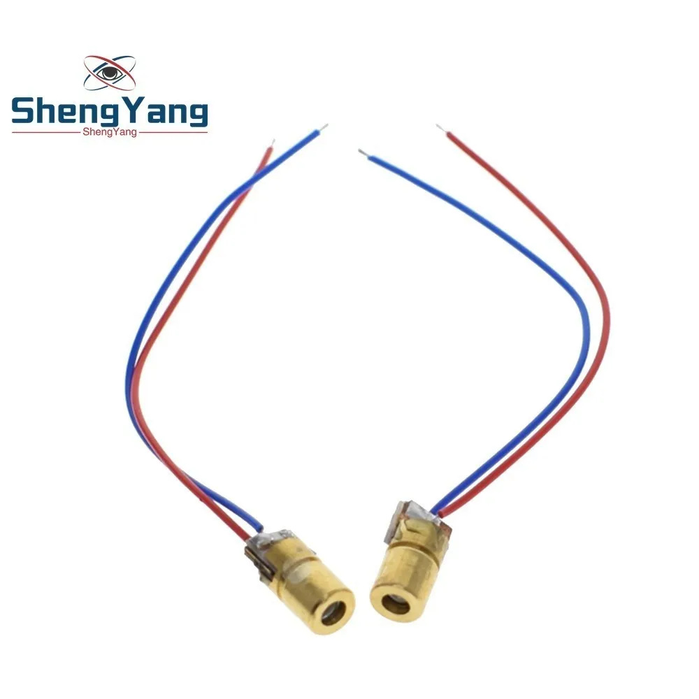 

ShengYang 10PCS 5V 650nm 5mW Adjustable Laser Dot Diode Module Red Sight Copper Head Mini Laser Pointer