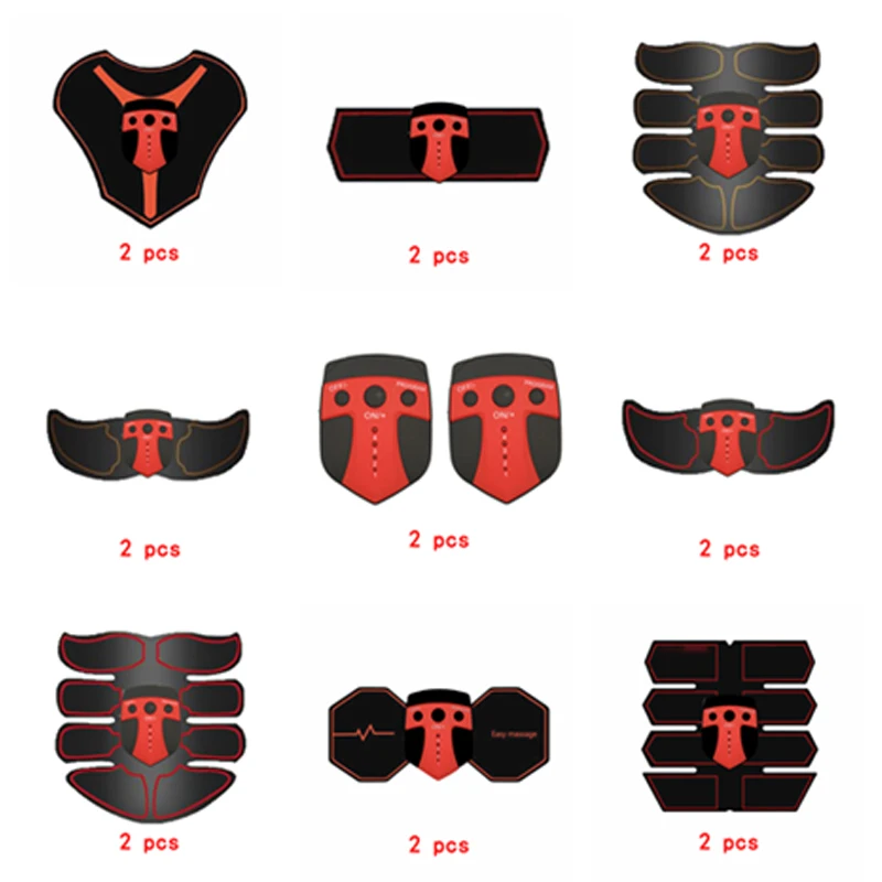 

2pc Replacement Muscle Stimulator EMS Figure Slimming Machine Weight lossing Tens Exercise Slim Belt Rechargeable Part Red