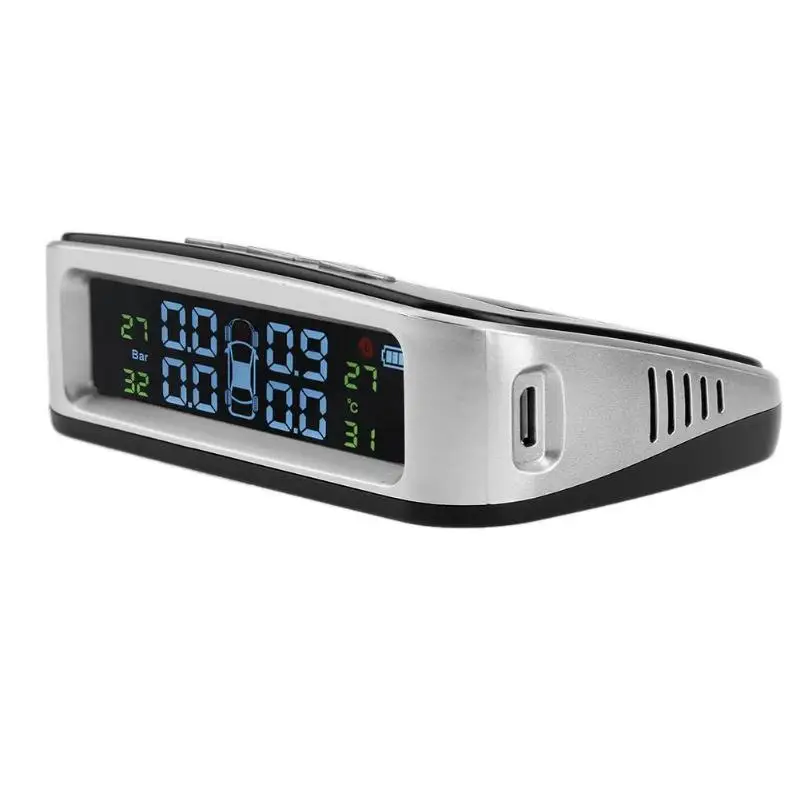 Smart Solar TPMS Car Tire Pressure Monitor System Solar Power with 4 Internal Sensors Car Wheel Security Alarm Systems