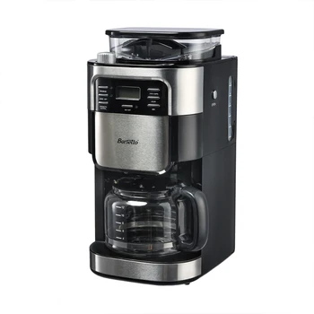 New BARSETTO Household Automatic Coffee Machine Bean Flour Grinding Coffee Maker-EU Plug