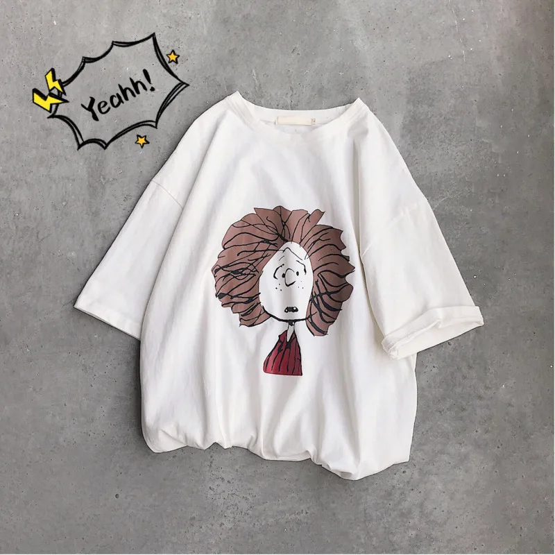 

Men's Short Sleeve T-Shirt 2019 New Loose Cool Short Sleeve Cartoon Print Short Sleeve T-Shirt Personality Teen Men's Wear
