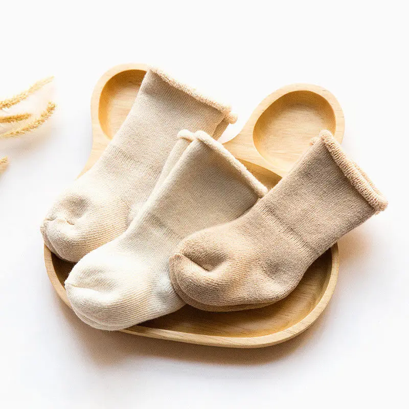 Новинка, 3 пары, Детские утепленные хлопковые носки унисекс мягкие носки для новорожденных
