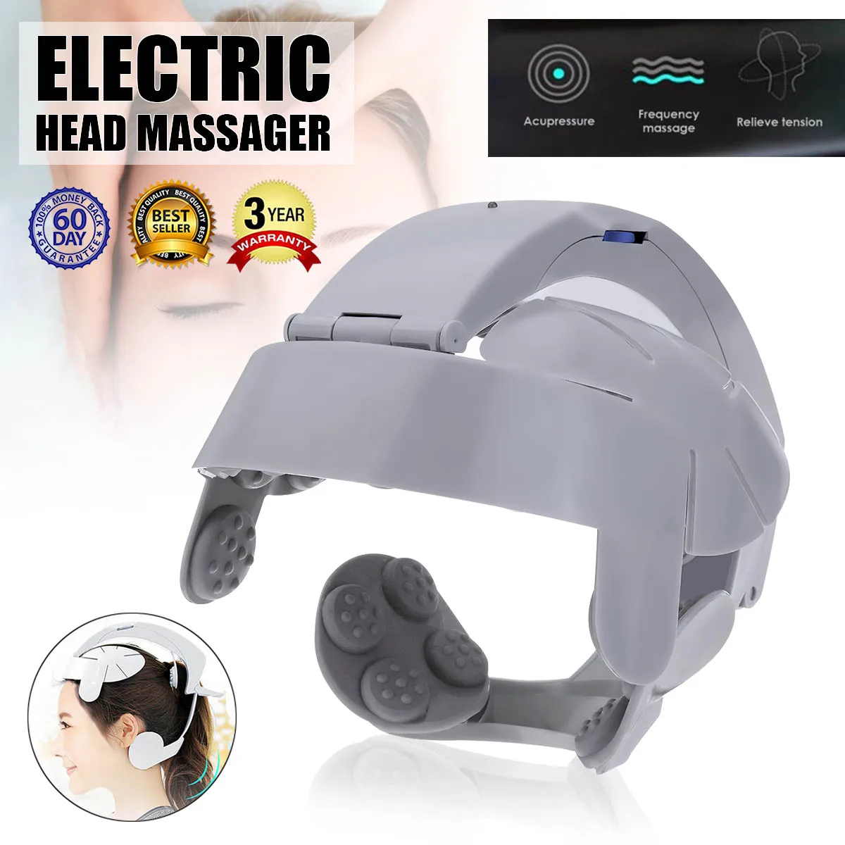Head Vibration Massage Easy brain Massager Electric Head Massage Relax