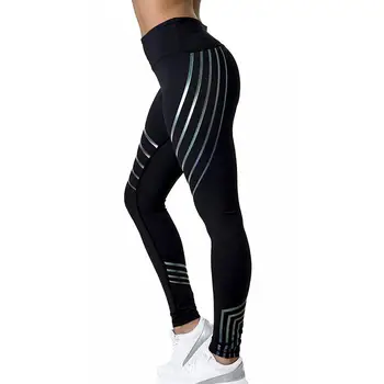 

MISSKY Women Leggings Slim Sports High Waist Casual Pants High Elastic Gym Leggings Pants