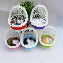 Детские плюшевые игрушки Моделирование животных звучащие игрушки корзина котенок плюшевые куклы