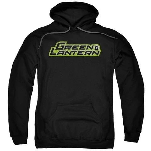Trevco Green Lantern-Scribble Title Adult Pull-Over Hoodie Black - Medium | Мужская одежда