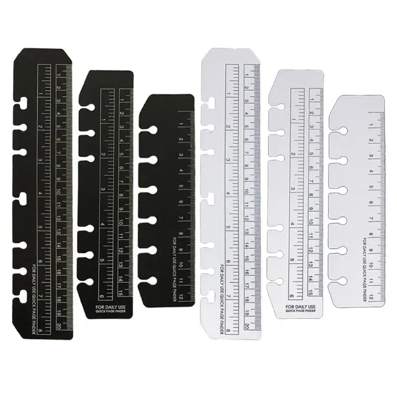 PVC Separator A5 A6 A7 Bookmark Ruler 6 Holes Functional DIY Binder