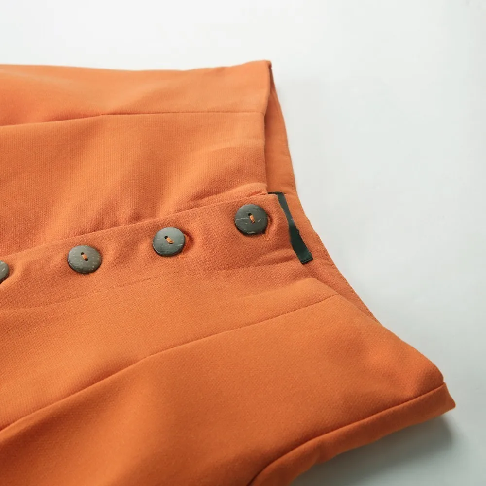 HDY Haoduoyi 2019 Euro-American Street Pure Leisure Broad-legged Button Decorative Pleats Loose Nine-minute Pants HDY Haoduoyi 2019 Euro-American Street Pure Leisure Broad-legged Button Decorative Pleats Loose Nine-minute Pants