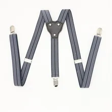 25 мм Ширина Подвеска для взрослых ремни заклепки кожа унисекс для женщин и мужчин Y сзади форма эластичные зажимы на подтяжках 3 клип брюки подтяжки