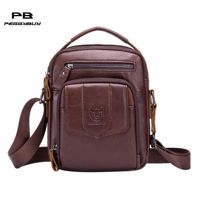 

Genuine Cow Leather Messenger Bag Men Handbag Chest Crossbody Shoulder Bag Business Bags Small Male Bolsas Sac Brown purse bolsa