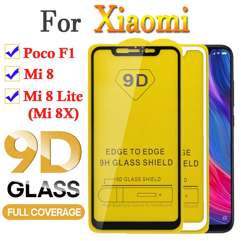 9D для xiaomi mi 8 lite закаленное стекло ksiomi pocophone F1 8se легкая защита экрана xiaomei F 1