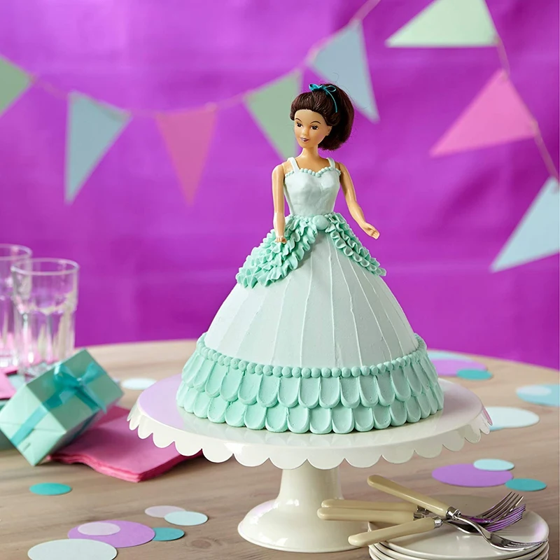 Формы торт серебро Цвет 3D десерт, выпечка инструмент кукольная юбка Форма для Детская вечеринка на день рождения