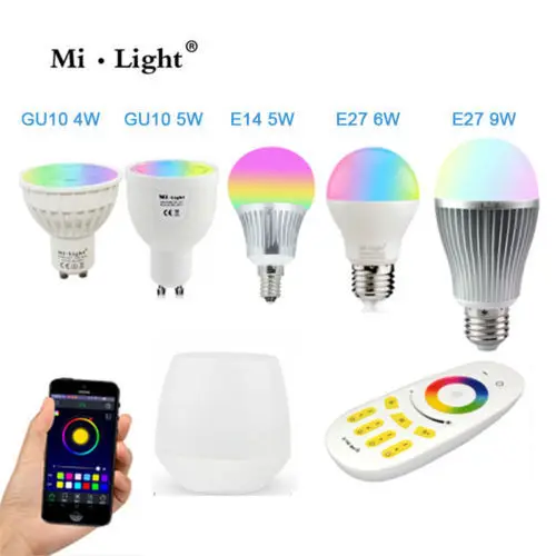 Smart Led Bulb 4W 5W 6W 9W 12W MR16 GU10 E14 E27 Dual White RGBCW RGBWW RGBCCT Lamp Control by 2.4G RF Remote Controller Ibox | Лампы и