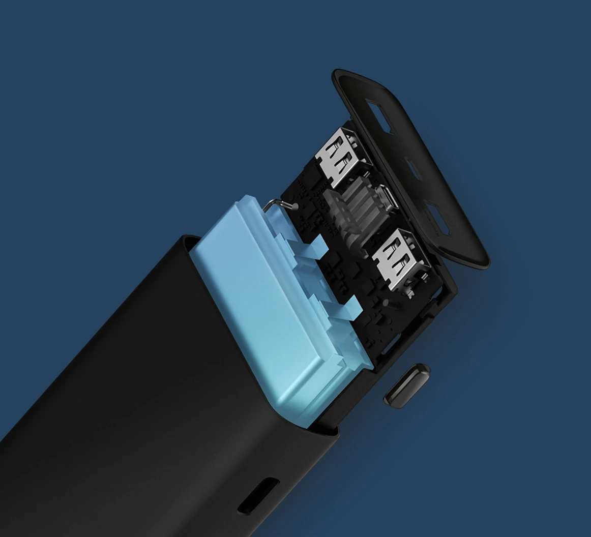 Внешний аккумулятор Xiaomi Mi Power Bank 3 PLM07ZM QC3.0 20000 мАч двусторонняя быстрая зарядка 45