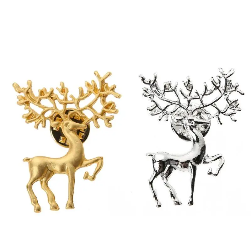 

Scrub Matt Gold Elk Brooch Pin Fashionable Retro Art Collar Pin