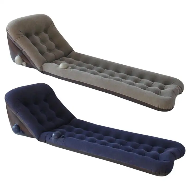 

Multifunction Press The Inflatable Cushion Flocking Backrest Flat Air Bed Moisture Proof Portable Inflatable Bed Camping Tour