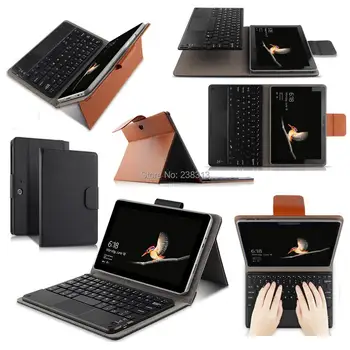

Russian/Hebrew/Spanish Detachable Wireless Bluetooth Keyboard Stand Leather Funda Case For Microsoft Surface GO SurfaceGO Laptop