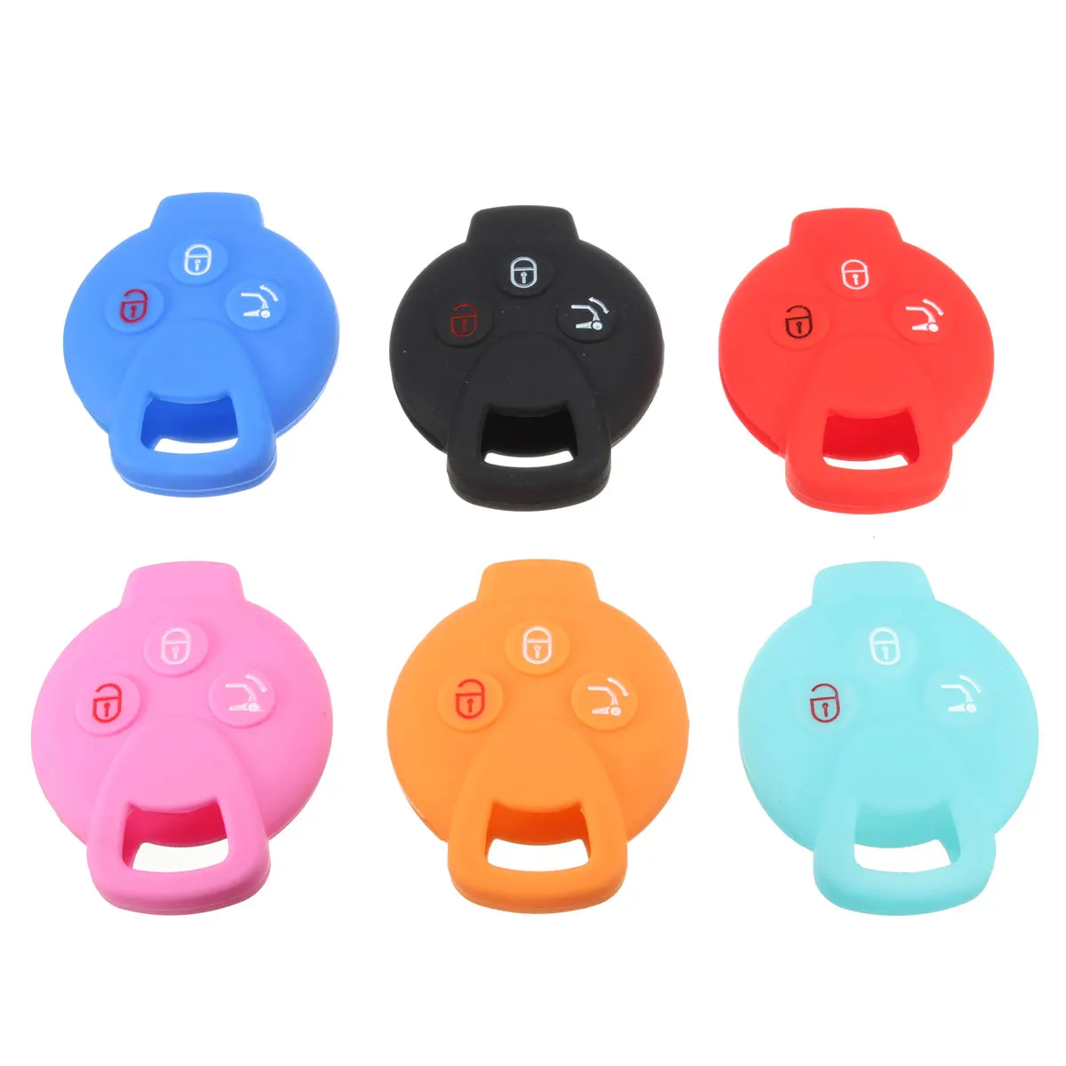 

Silicone 3 Buttons Remote Key Fob Case Cover For Mercedes /Benz /Smart /Fortwo 6 Colors