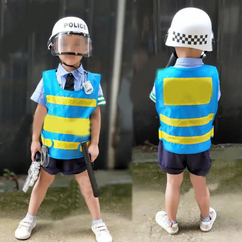 Детский Ролевой костюм полицейского до игрушка набор Форма шапки ролевые дети шлем Playset детский сад взаимодействие головоломки игрушки