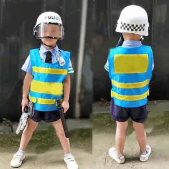 

Children's Policeman Dress Up Toy Set Uniform Caps Role Playing Kids Helmet Playset Kindergarten Interaction Puzzle Toy