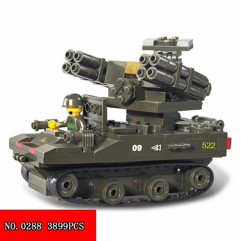 

389pcs New Plastic Block Armor Corps 0288 Ground Bombardment Exercise Children Alpinia Oxyphylla Toys Building Blocks