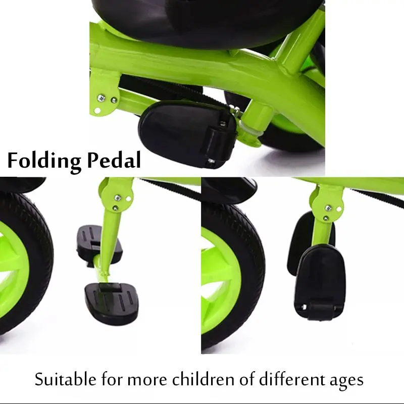 Baby Kids Toddler Trike Parent Handle Push Along TricycleDIY Bicycle Bike Walker New Infant Gift Indoor Outdoor With Umbrella
