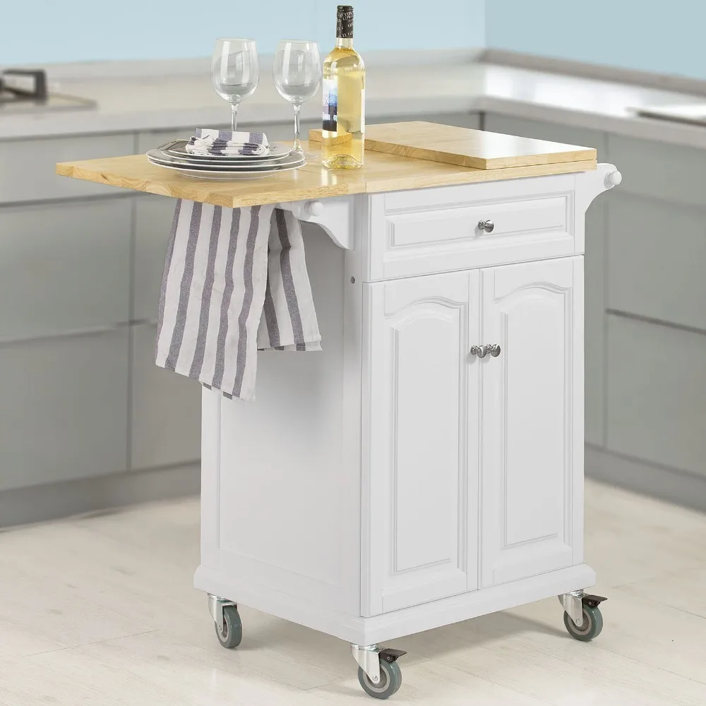 FKW36-WN,UK SoBuy® Extendable Kitchen Trolley Bar Dining Work Table White 