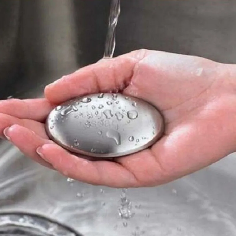 

1 pc Stainless Steel Soap Oval Shape Deodorize Smell from Hands Retail Magic Eliminating Odor Kitchen Bar Accessories