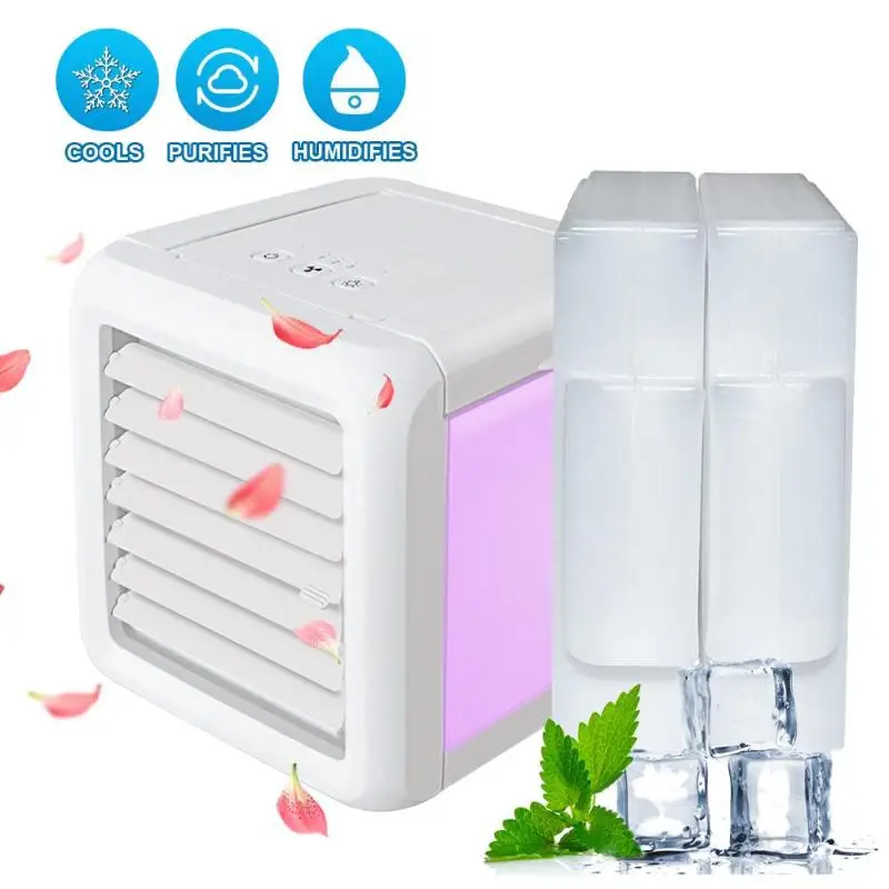 

850ml USB Portable Air Conditioner Humidifier Purifier 7 Colors Light Desktop Lasting Air Cooler Fan for Office And Water Tank
