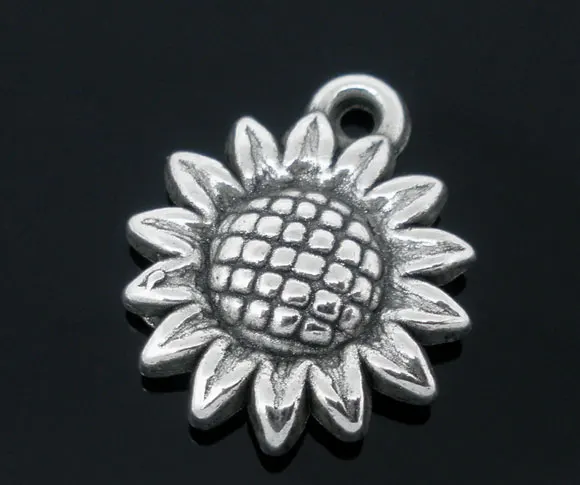 

Lovely 100 Silver Tone Sunflowers Charm Pendants 19x16mm (B05684)