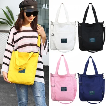 

Canvas Handbag Women Shoulder Bag with Removable Strap Multi Pockets Crossbody Wear Resistant Casual Fashion Zipper Bag #1114