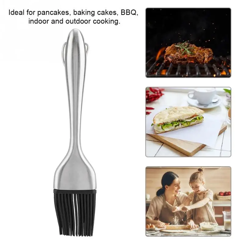 TOPINCN Kitchen Cooking Tools Stainless Steel BBQ Oil Brush Basting Pastry Cake Baking Brush