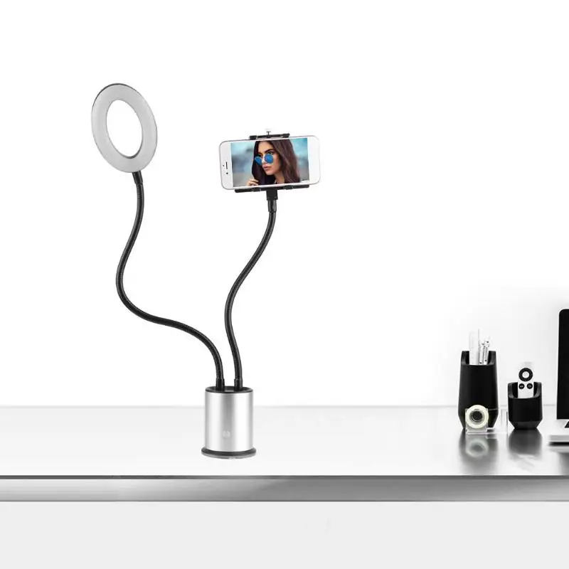 

Photo Studio Selfie LED Ring Light with Cell Phone Mobile Holder for Live Broadcast Portable Camera Lamp for iPhone Android