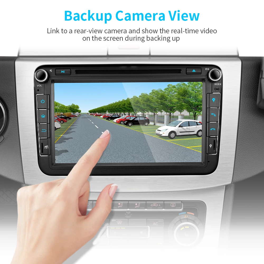 Excellent ZEEPIN WG8015 8 inch 2 Din Car Multimedia Player Android 8.0 Octa Core DVD Player GPS Wifi Bluetooth FM Rear View for Volkswagen 3