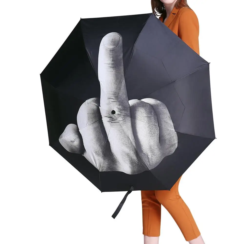 Средний палец анти-УФ карманный мини зонтик дождь Ветрозащитный прочный 5 складной Зонты от солнца портативный солнцезащитный крем
