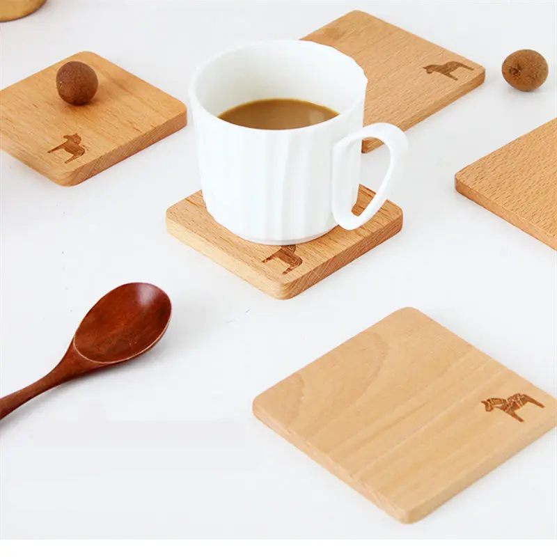 1 PC Wooden Table Coaster Anti Hot Pad Animal Pattern Table Placemat Round Dining Table Mat Kitchen Table Decoration 10*10*0.8cm 1 PC Wooden Table Coaster Anti Hot Pad Animal Pattern Table Placemat Round Dining Table Mat Kitchen Table Decoration 10*10*0.8cm
