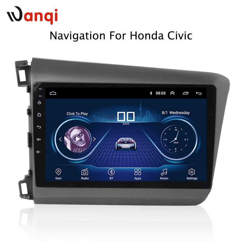 

9 inch android 8.1vehicle car dvd multimedia gps navigation system for Honda civic 2012-2015