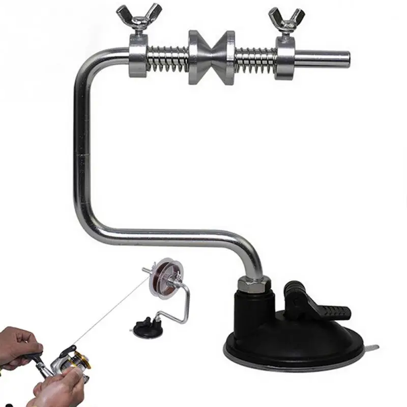 

Portable Aluminum Fishing Line Winder Reel Spool Spooler System Tackle Tool Suction Cup