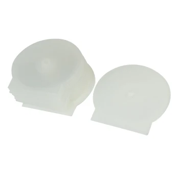 

10 Pcs Round Design Cases Plastic Clear White 4.8" Diameter DVD CD Box