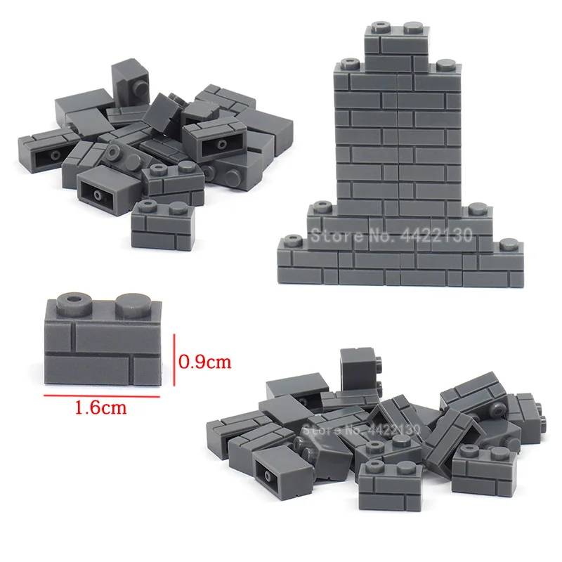 Building Blocks Brick Bulk Accessories 1x2 Wall Brick Diy City Military Battlefield Figures Mini Gift For Children With Legoingl