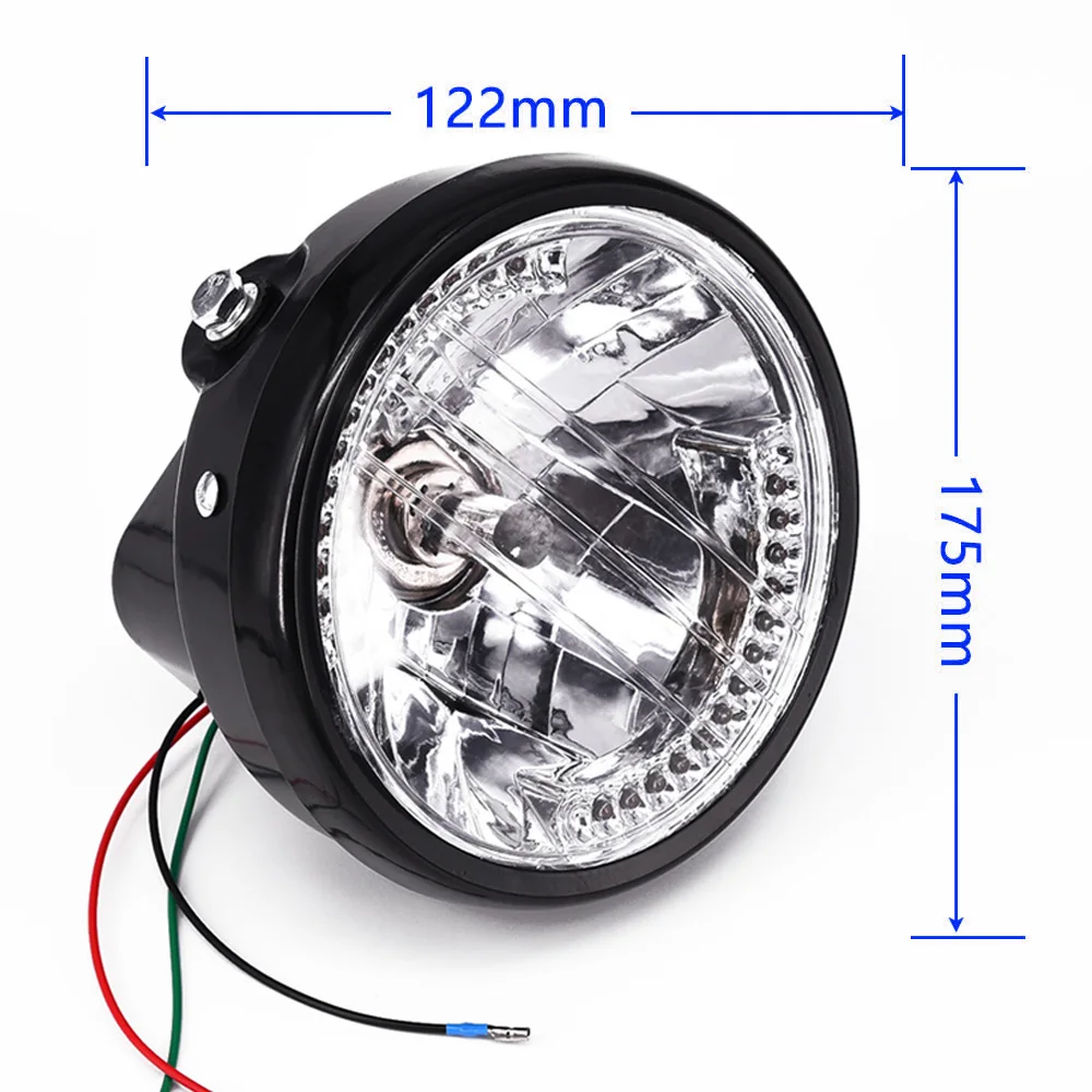

MOTORCYCLE MOTORBIKE HEADLIGHT 12V LAMPS Turn Signal LED For Harley Cafe Racer
