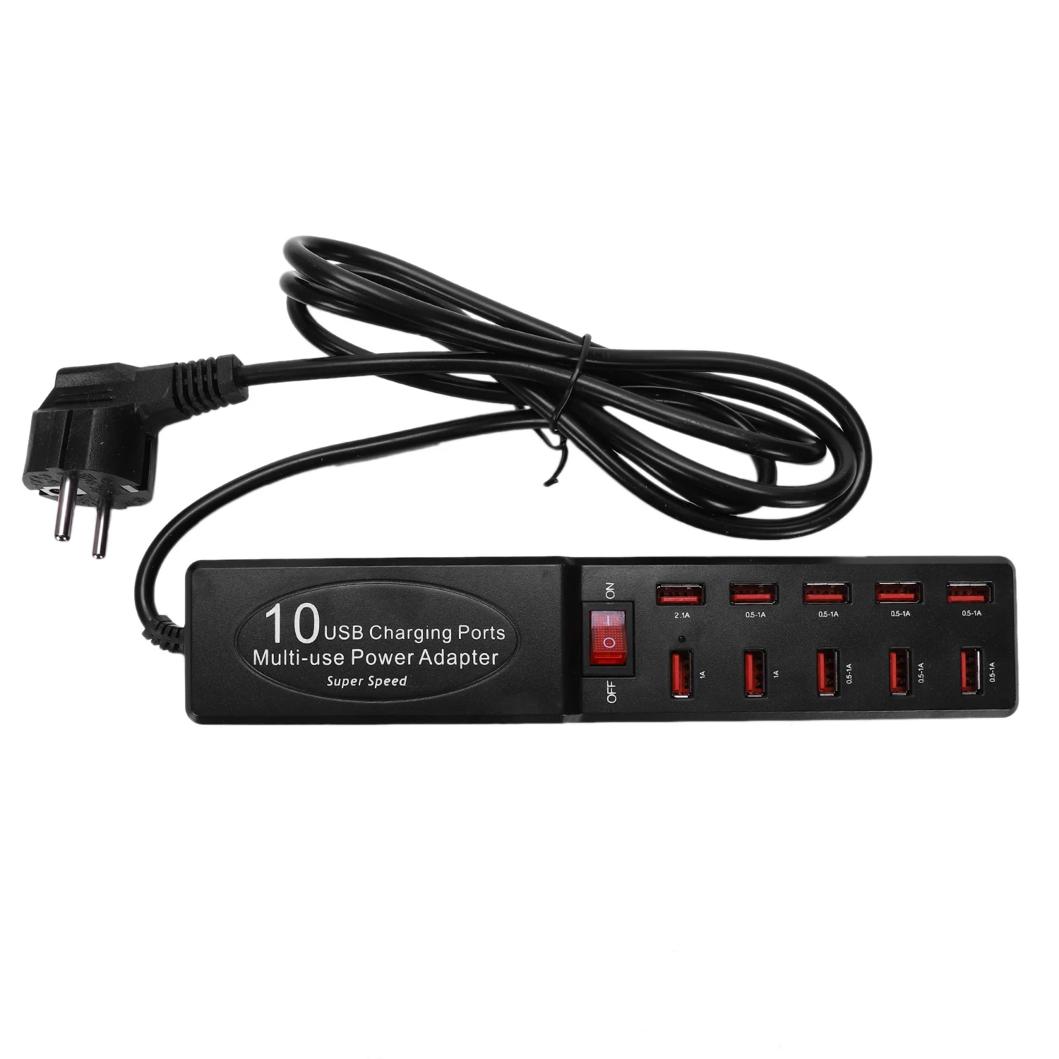 

Multi 10 Ports Ac-Usb Hub Fast Power Strip Adapter Wall Travel Desktop Charger Wire Charging Station For Iphone Samsung Htc Ta