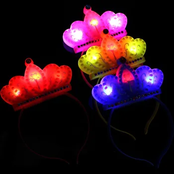 

2019 Crown LED Flashing Glow Headband Women Kids Children Light Up Hairbands Christmas Glow Party Supplies